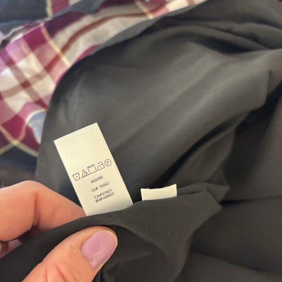 NWT Ann Taylor Loft Black Plaid Tie Back Long Sleeve A Line Dress Size 2P Pink - Picture 12 of 12